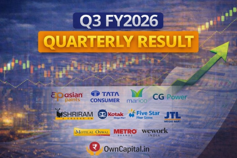 Q3 FY2026 Result Highlights – Asian Paints, Tata Consumer, Marico, CG Power, Vishal Mega Mart, Motilal Oswal, Metro Brands, WeWork India